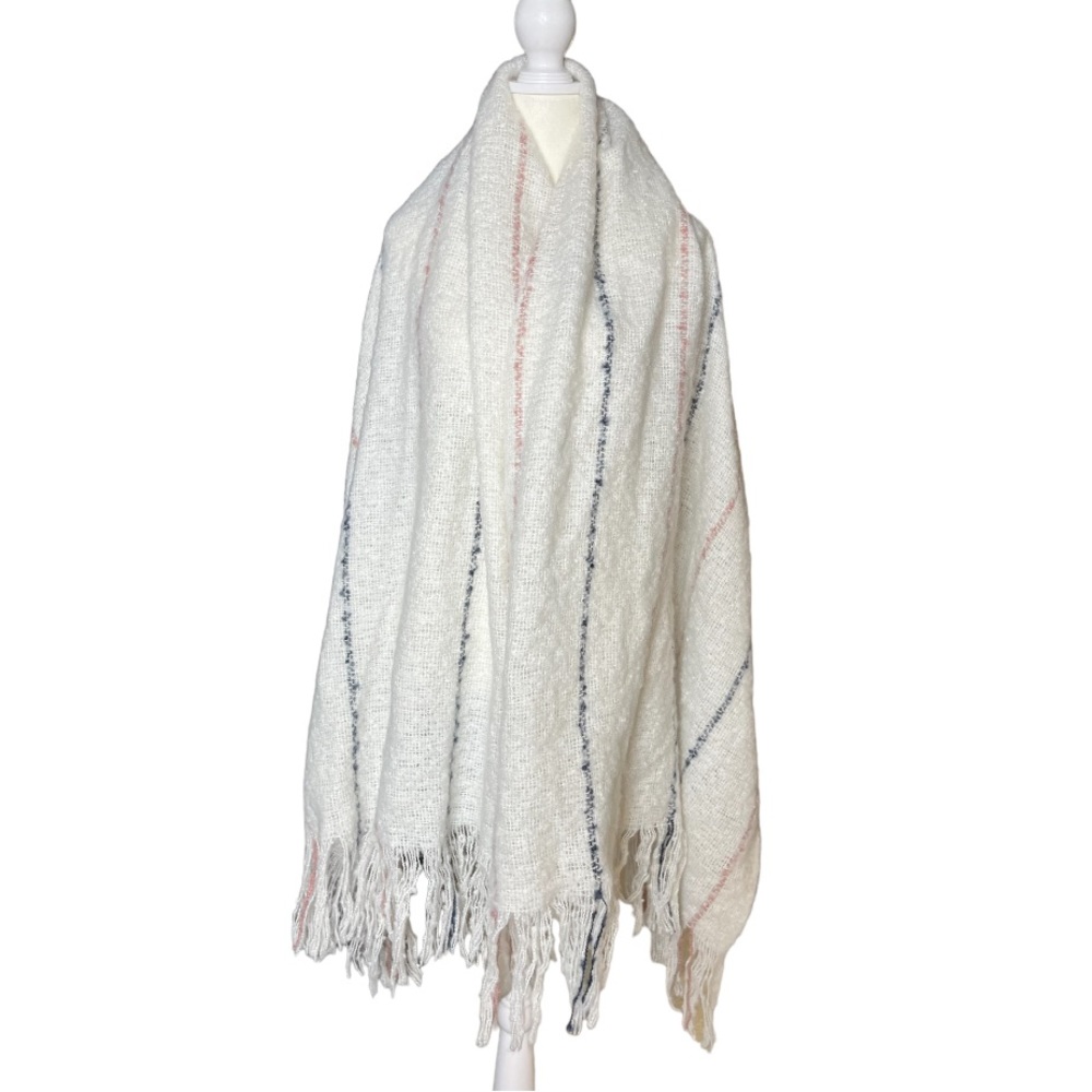 Super soft oversized fringe stripe down scarf - Picture 7 of 7